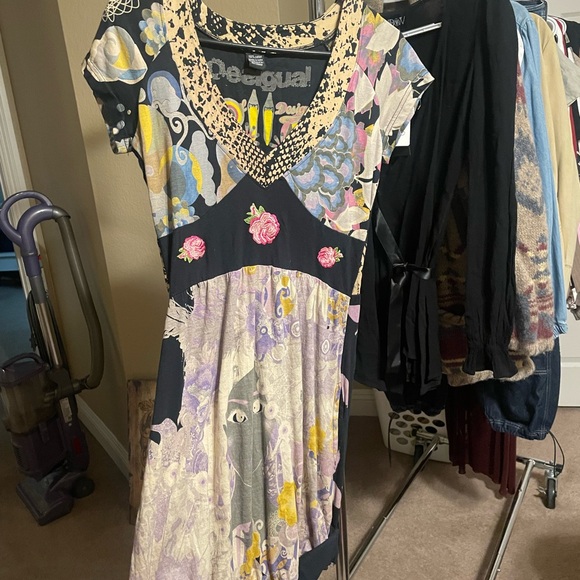 Desigual Pink and Blue Ruffled Top - Picture 4 of 4